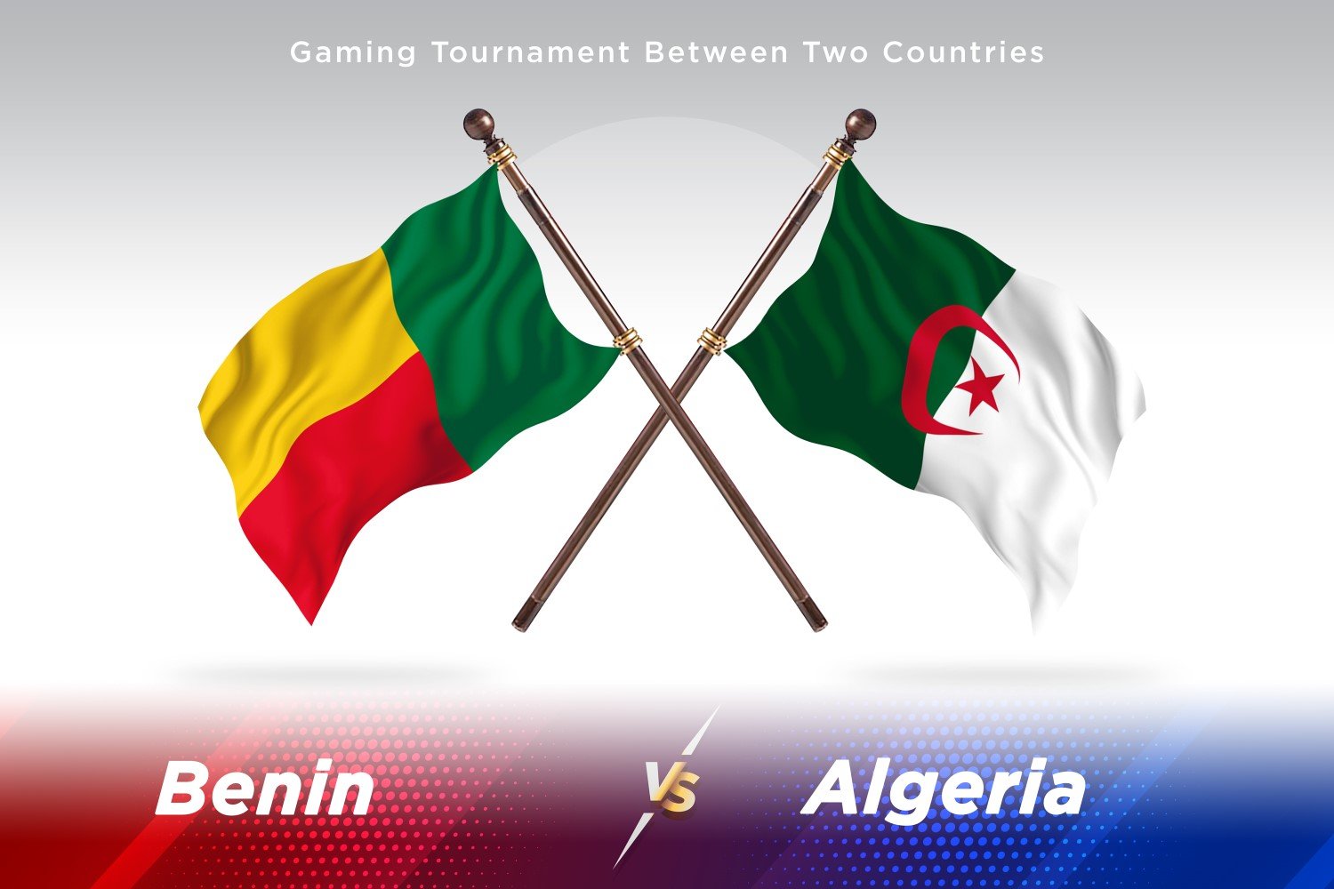 Benin versus Algeria Two Flags