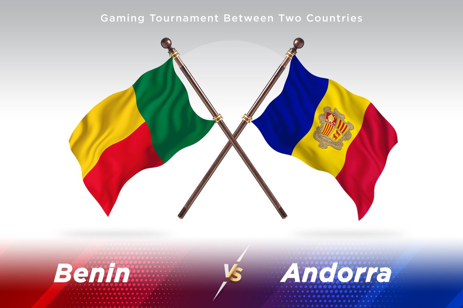 Benin versus Andorra Two Flags