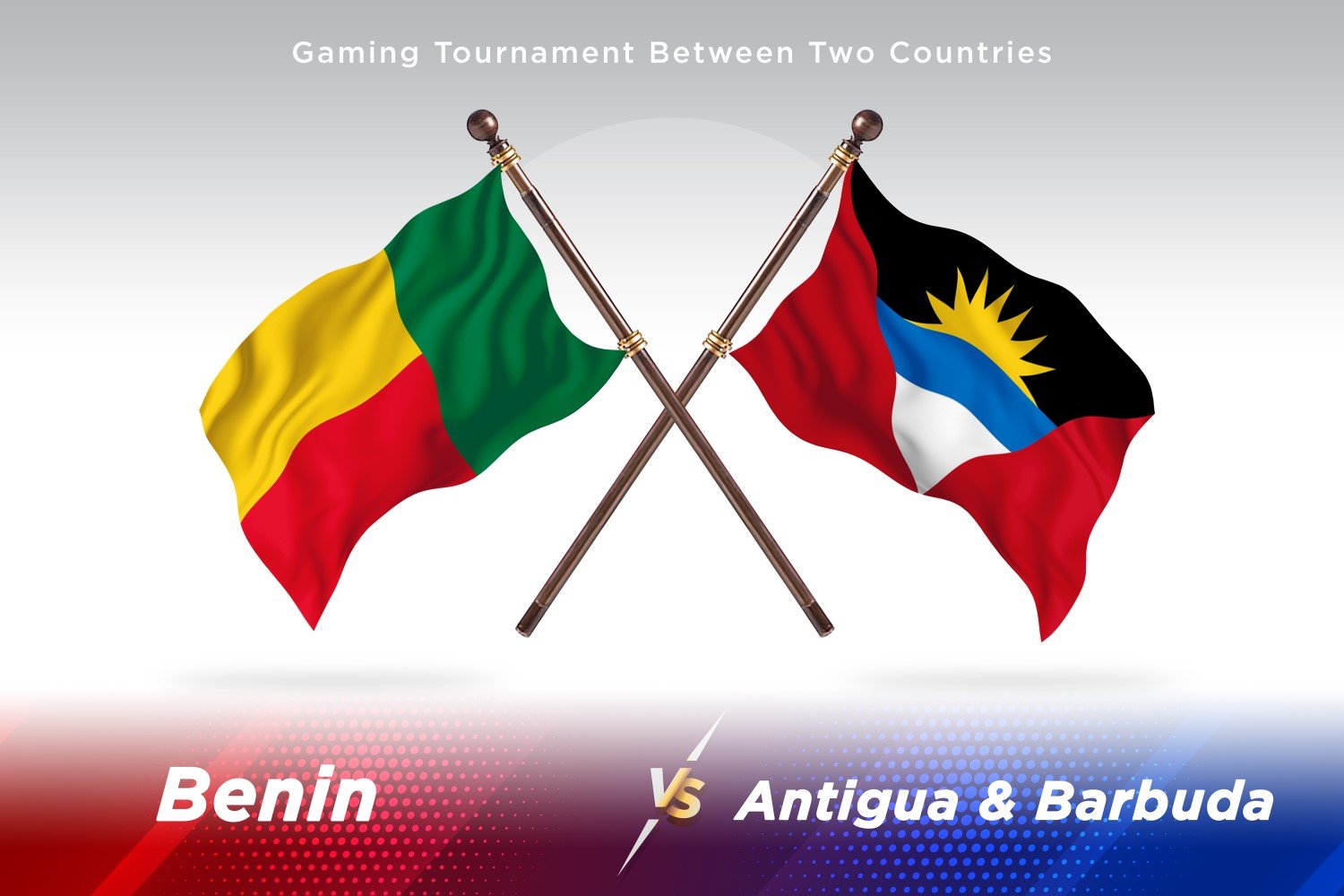 Benin versus Antigua and Barbuda Two Flags