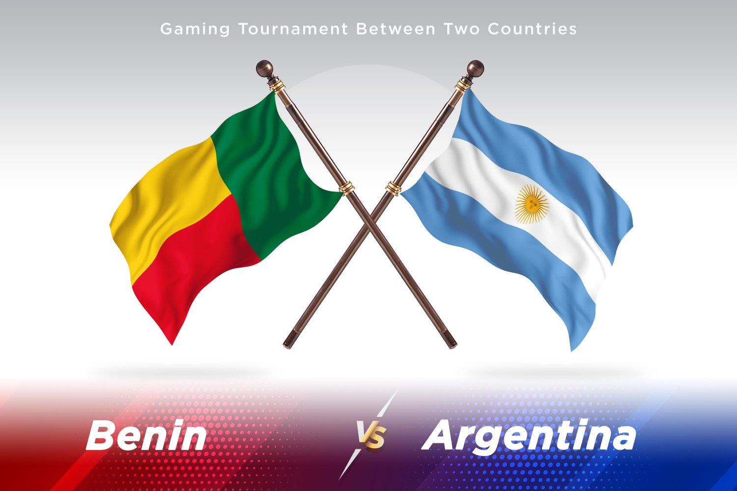 Benin versus Argentina Two Flags