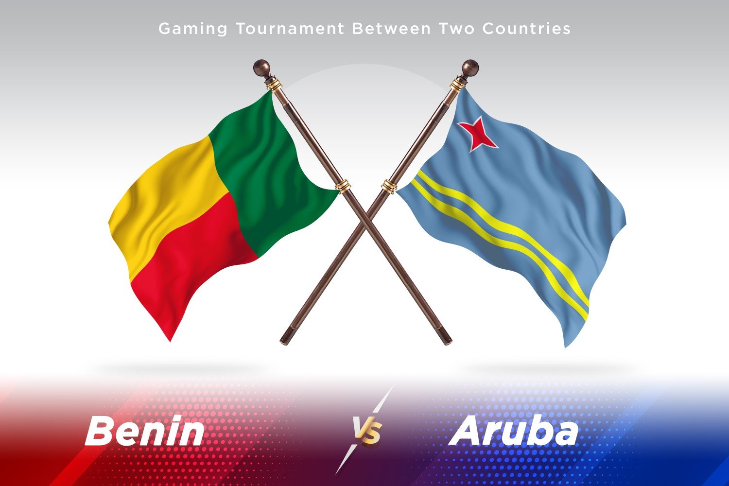 Benin versus Aruba Two Flags