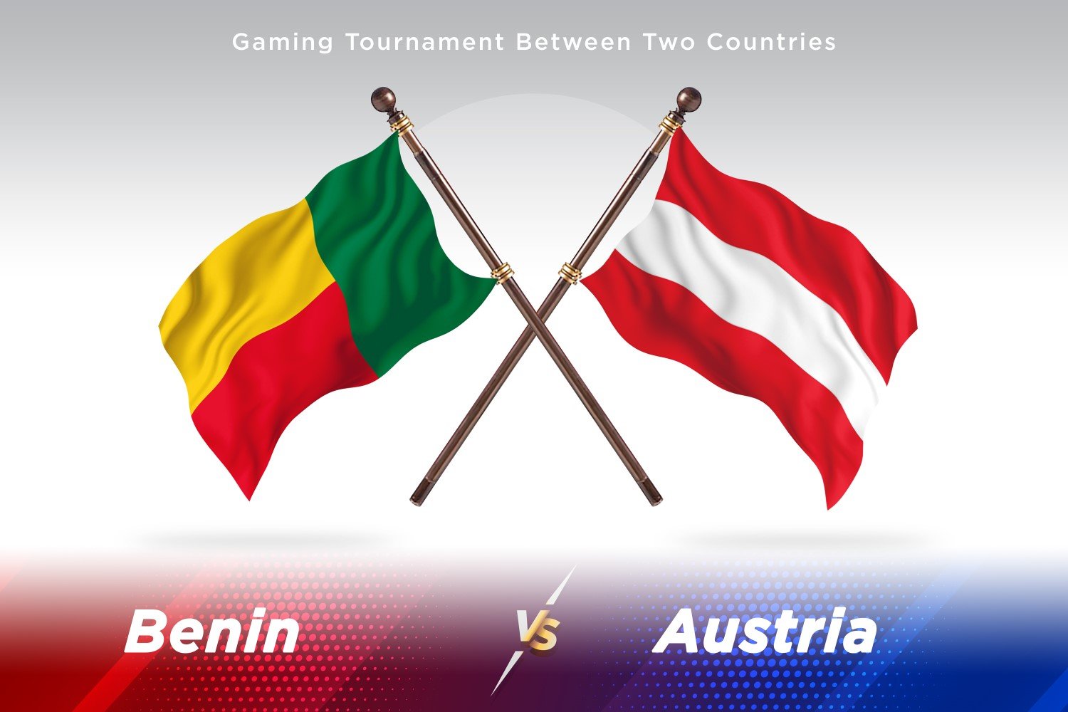 Benin versus Austria Two Flags