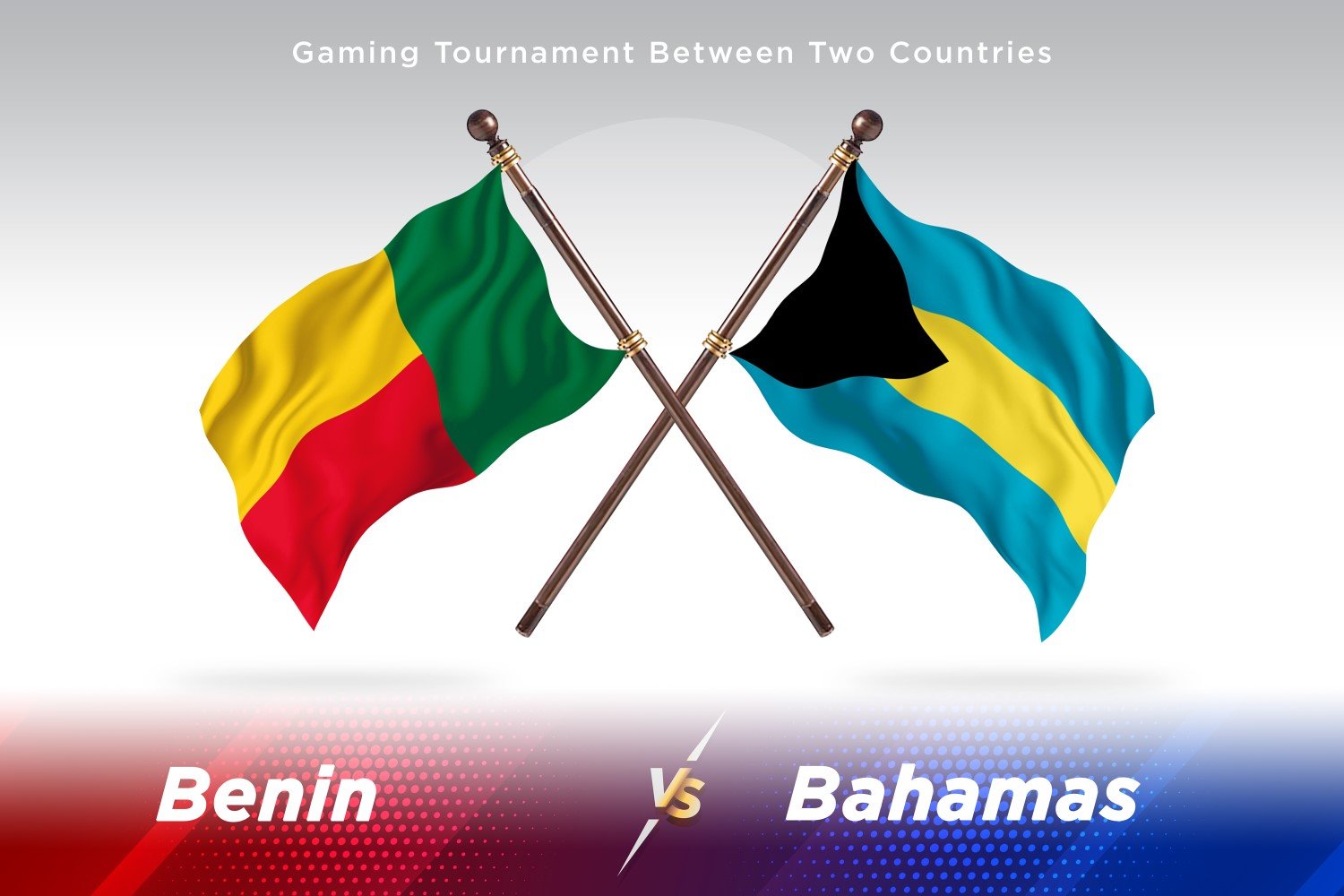 Benin versus Bahamas Two Flags