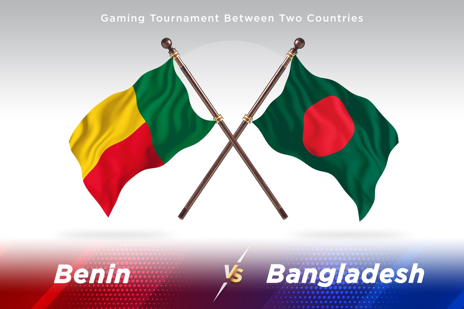 Benin versus Bangladesh Two Flags