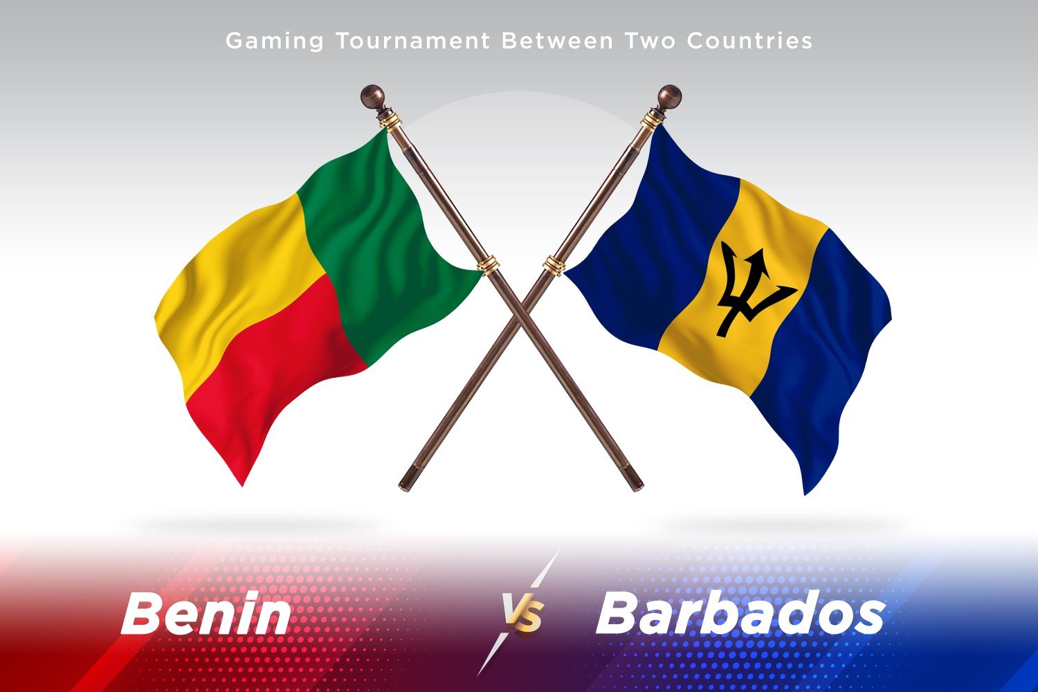 Benin versus Barbados Two Flags