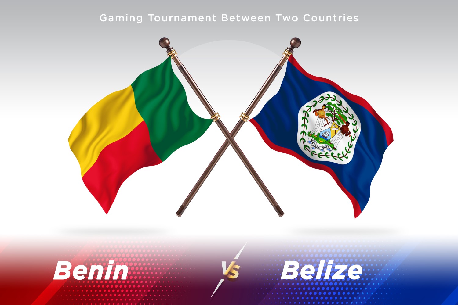 Benin versus Belize Two Flags