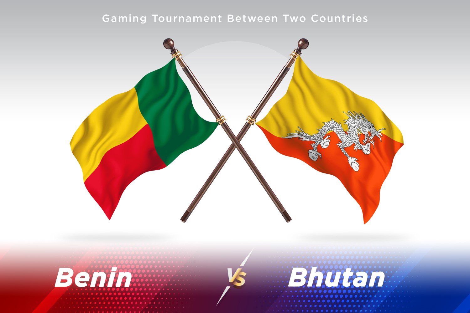 Benin versus Bhutan Two Flags