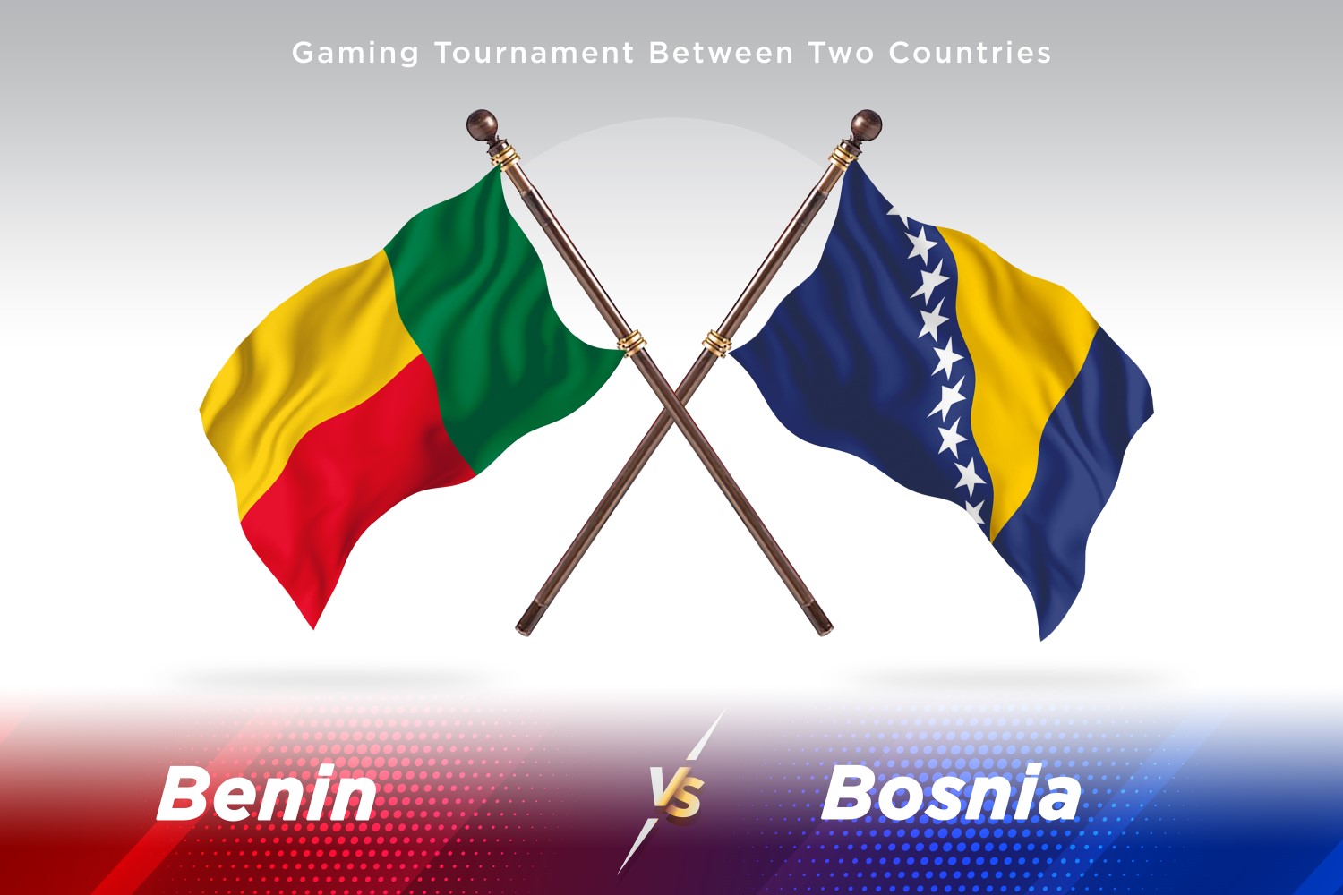 Benin versus Bosnia and Herzegovina Two Flags