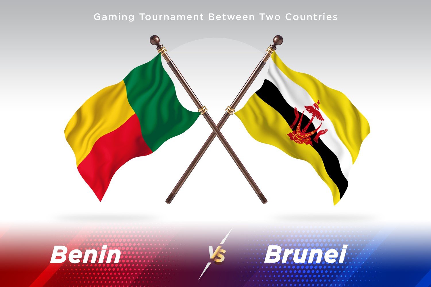 Benin versus Brunei Two Flags