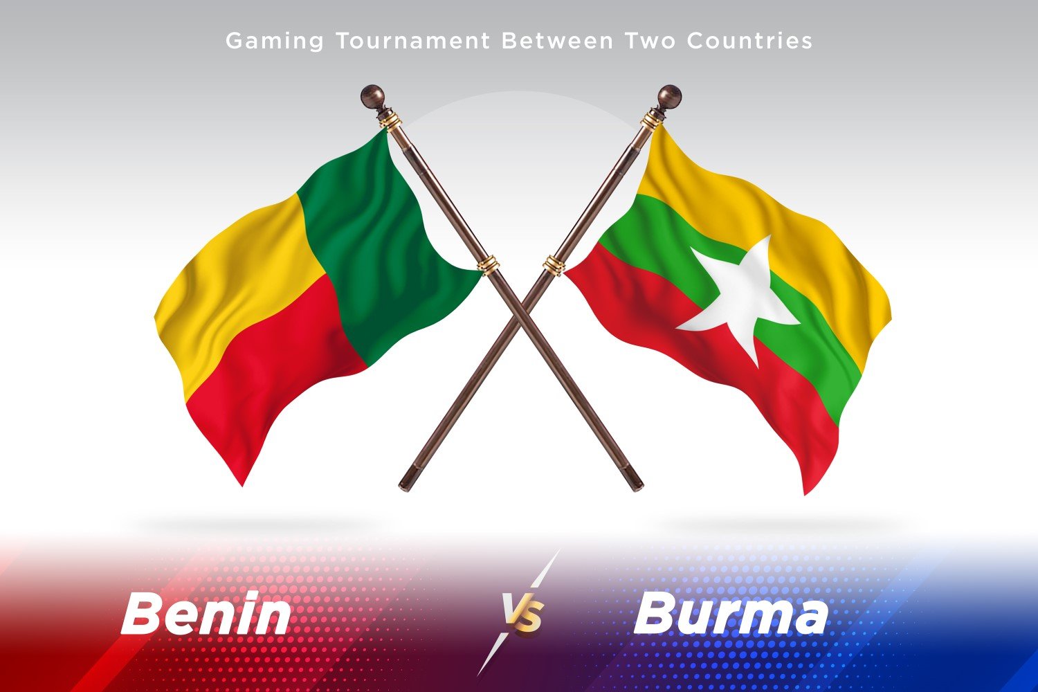 Benin versus Burma Two Flags