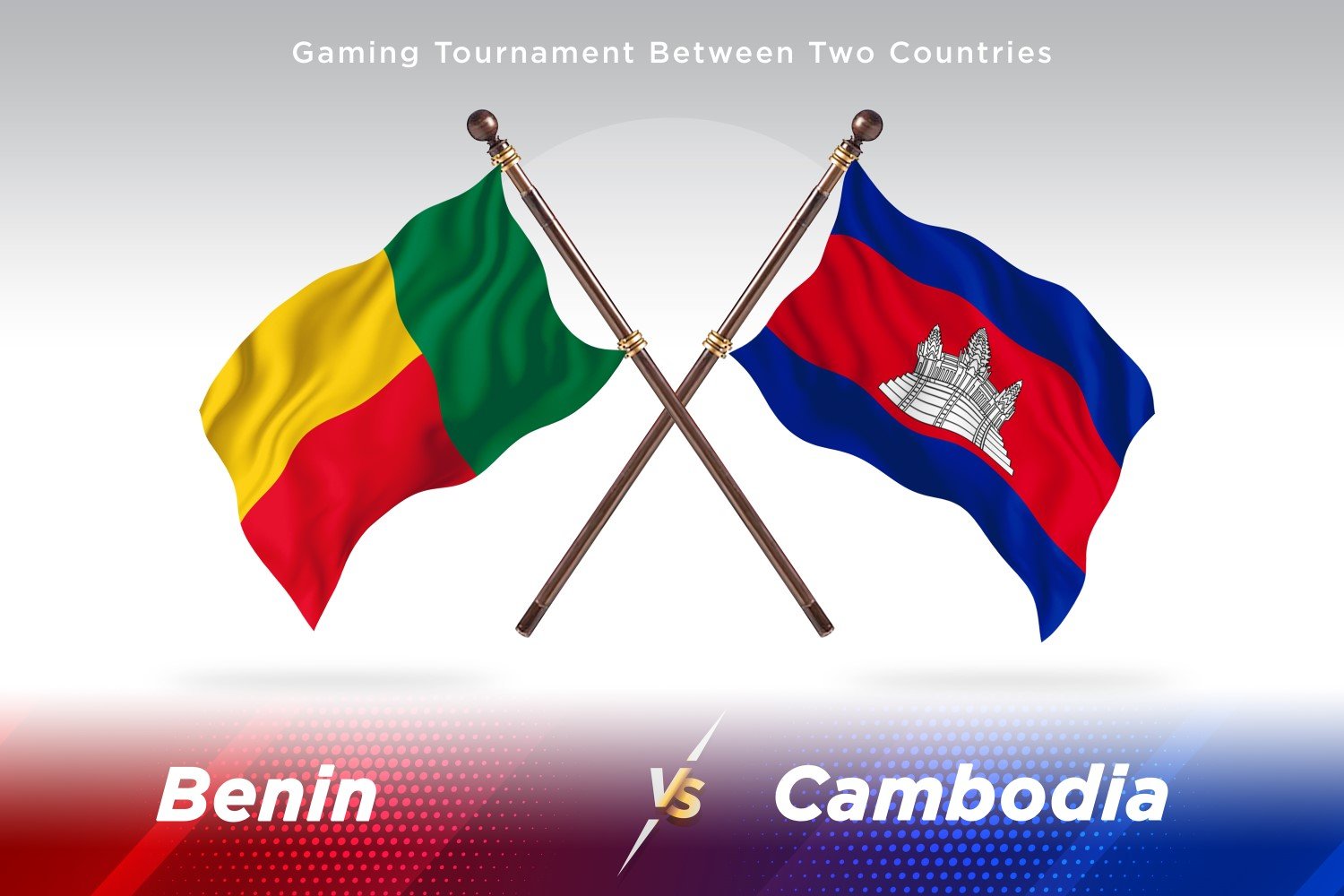 Benin versus Cambodia Two Flags