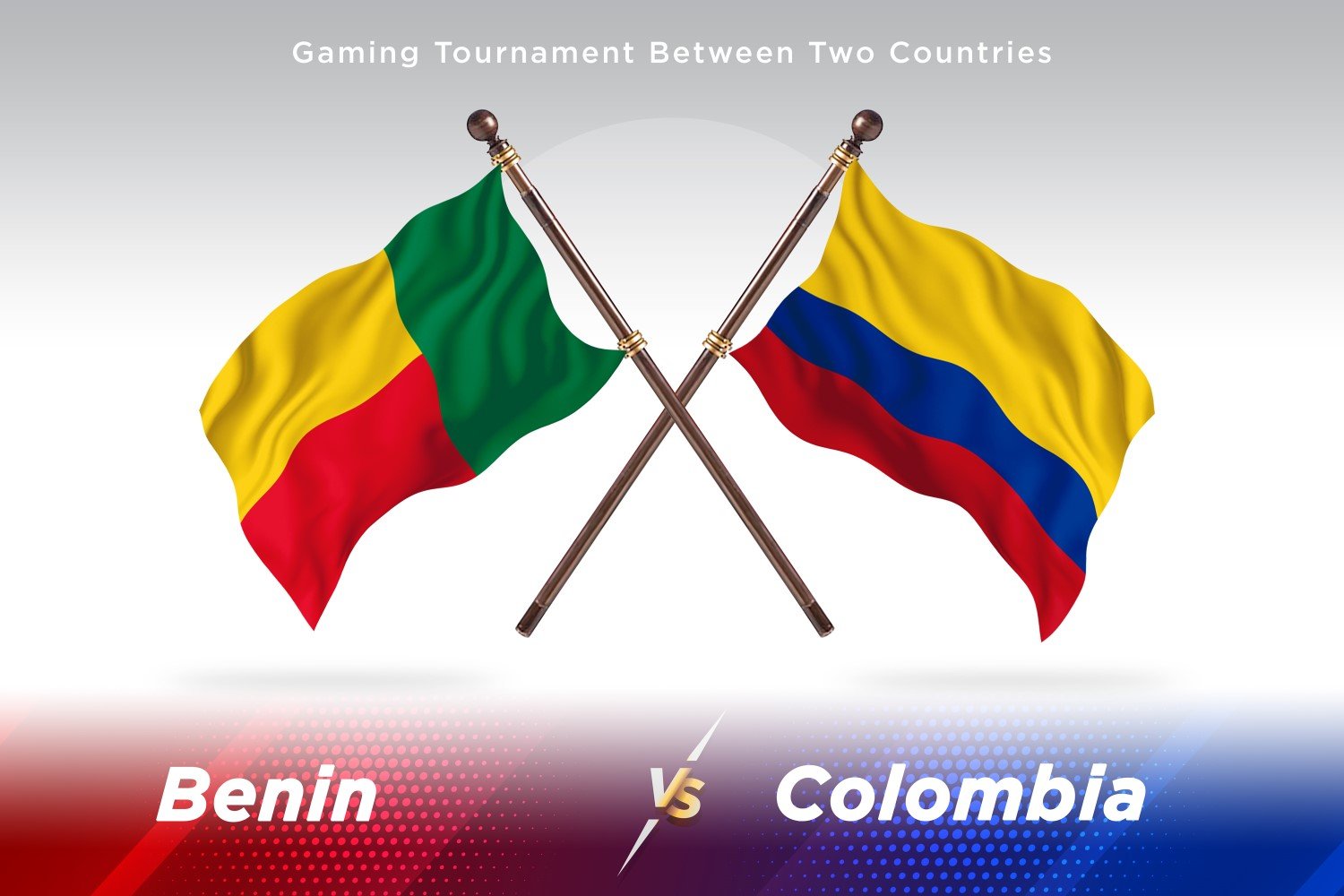 Benin versus Colombia Two Flags