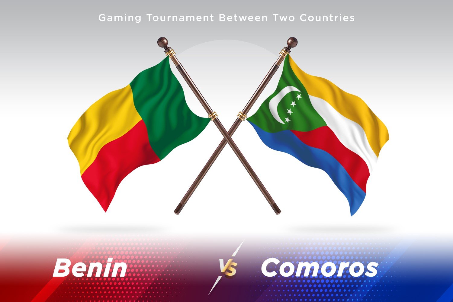 Benin versus Comoros Two Flags