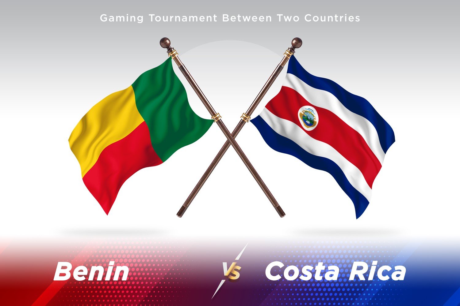 Benin versus costa Rica Two Flags