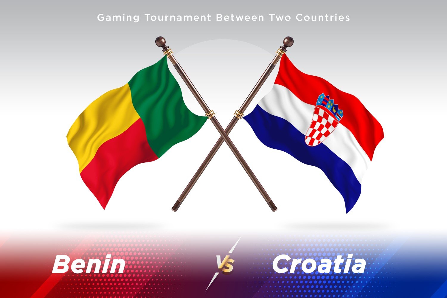 Benin versus Croatia Two Flags