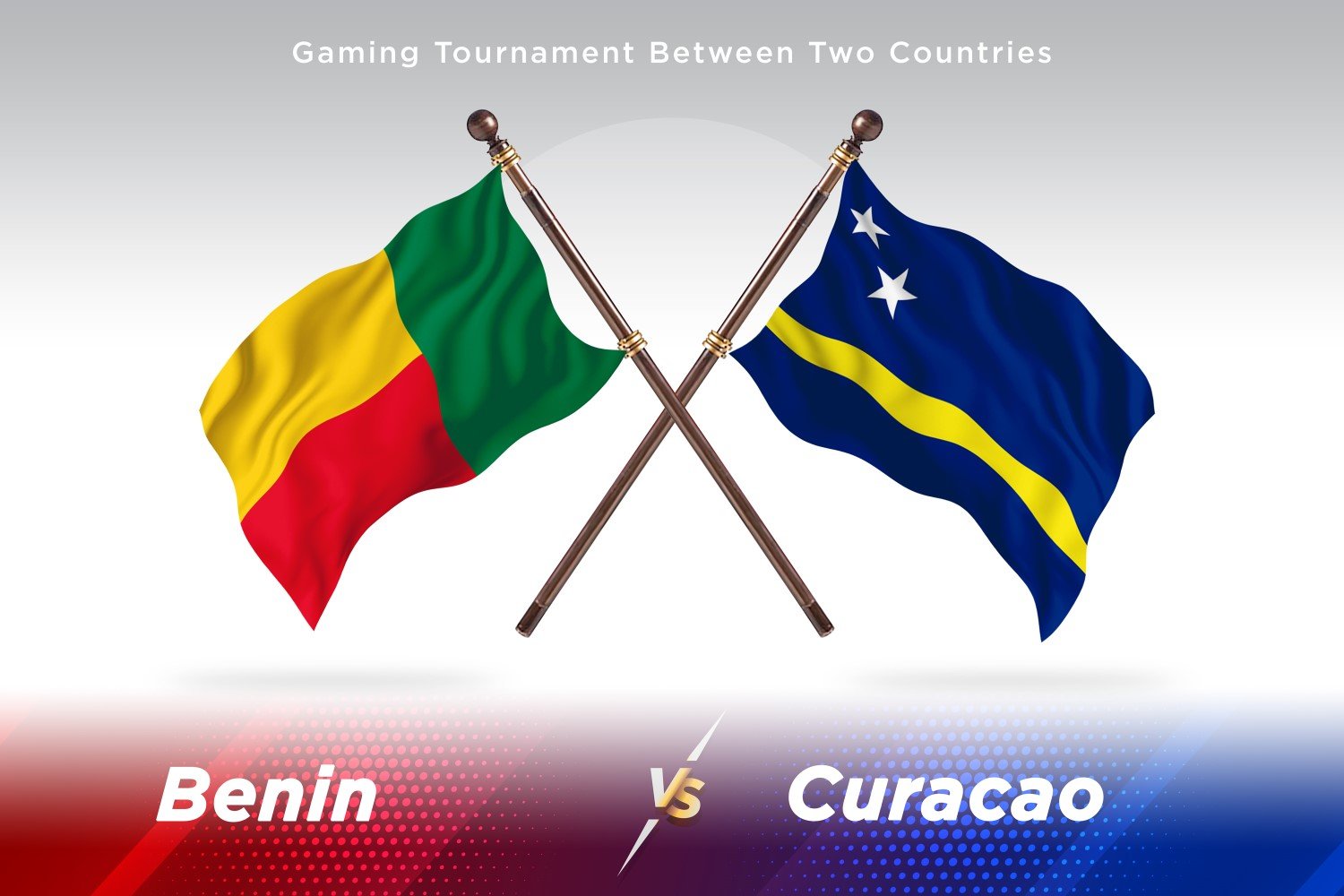 Benin versus curacao Two Flags