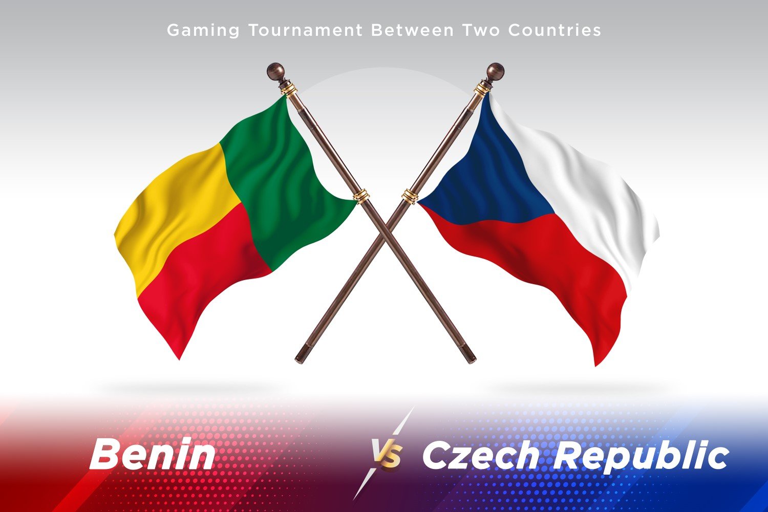 Benin versus Czech republic Two Flags