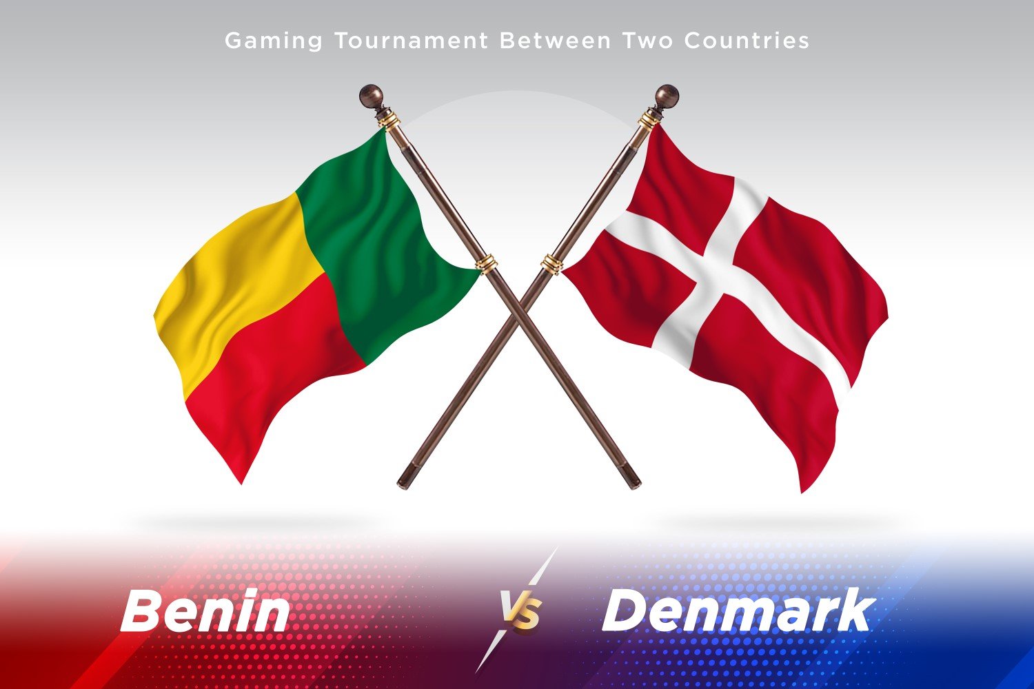 Benin versus Denmark Two Flags