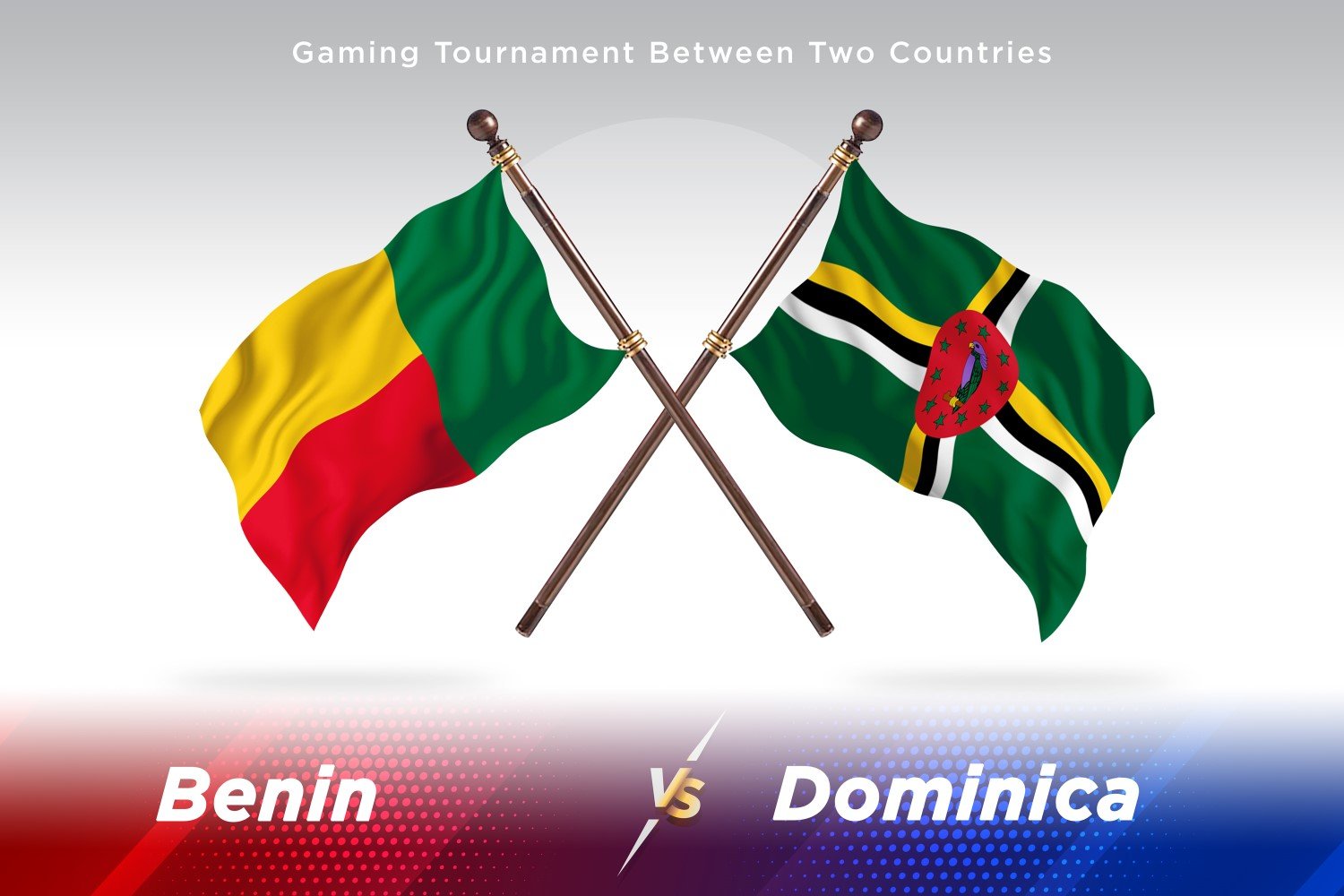 Benin versus Dominica Two Flags