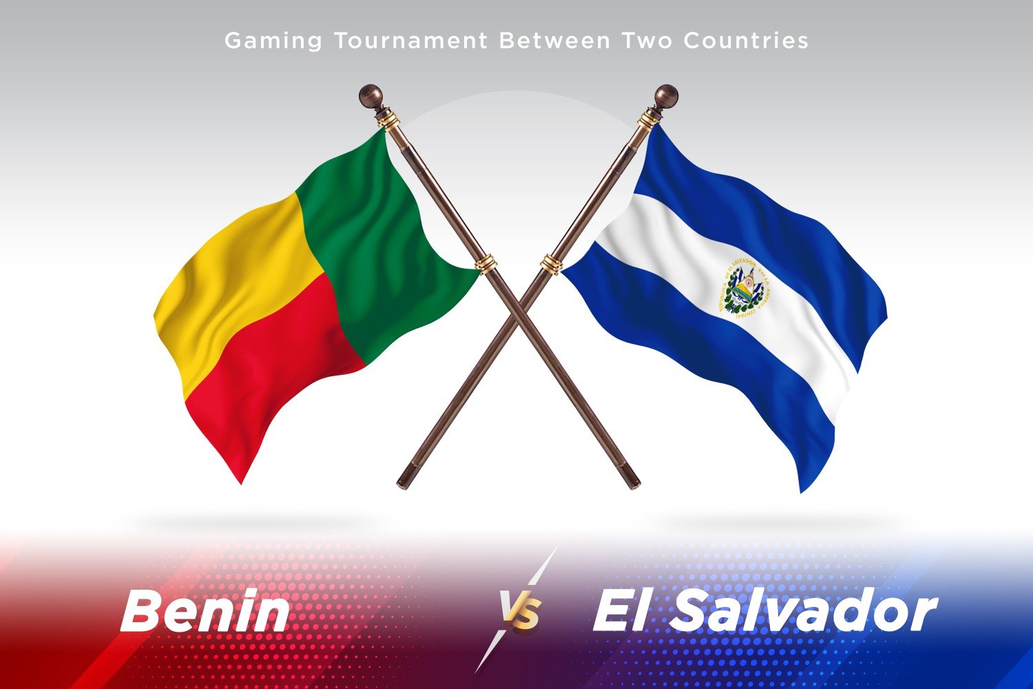 Benin versus el Salvador Two Flags