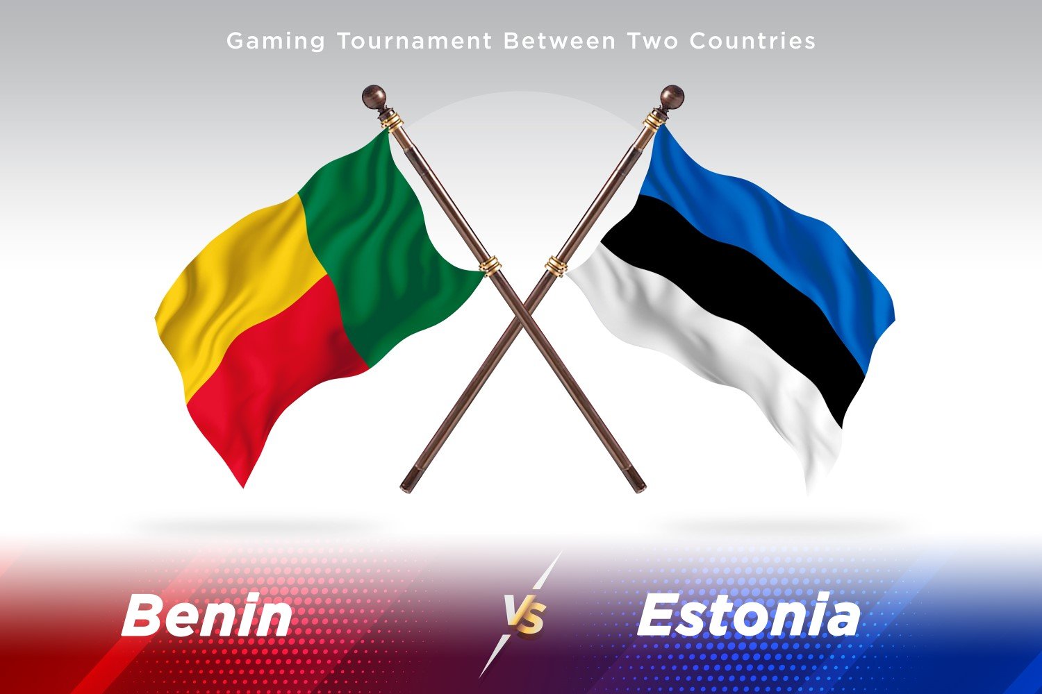 Benin versus Estonia Two Flags