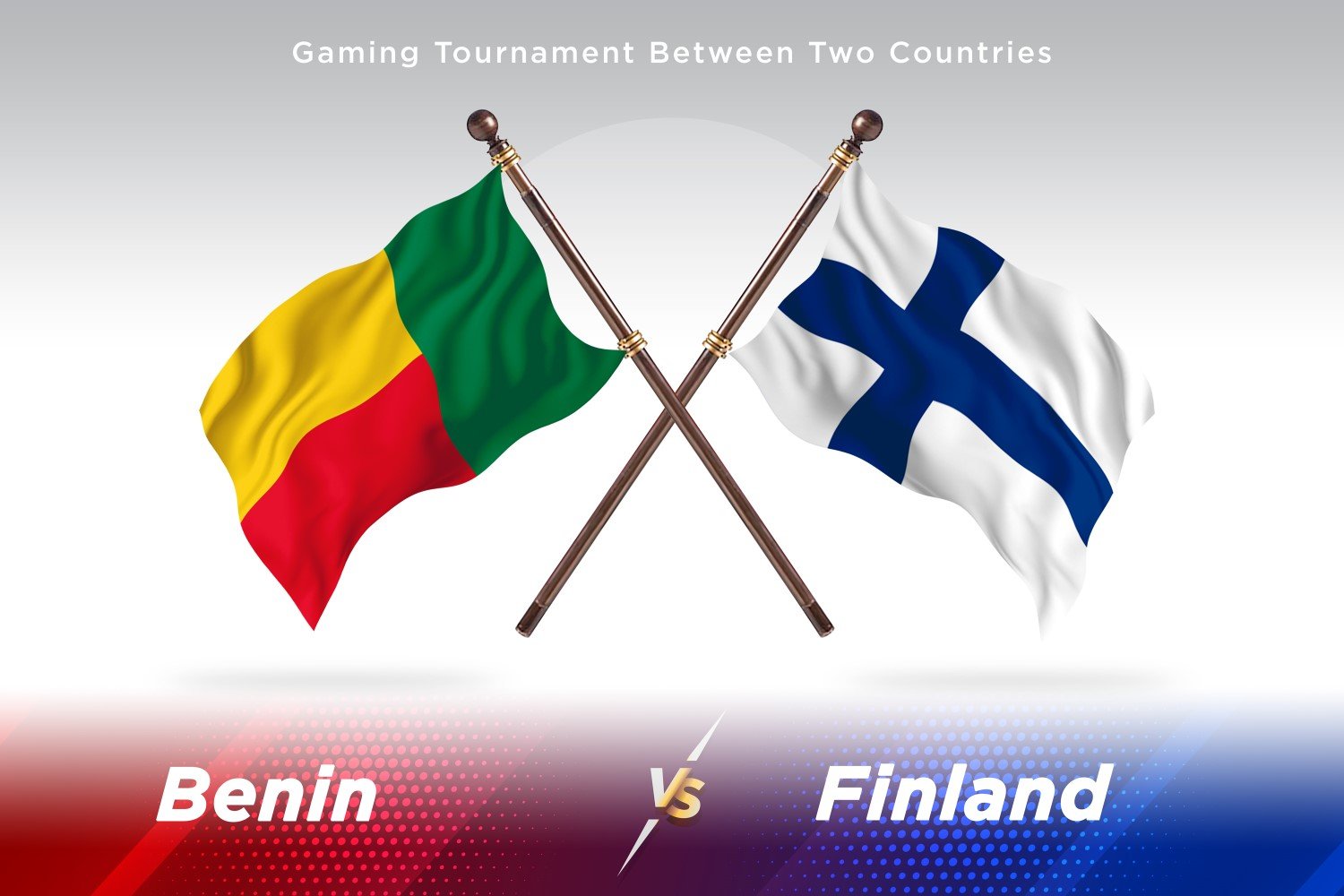 Benin versus Finland Two Flags