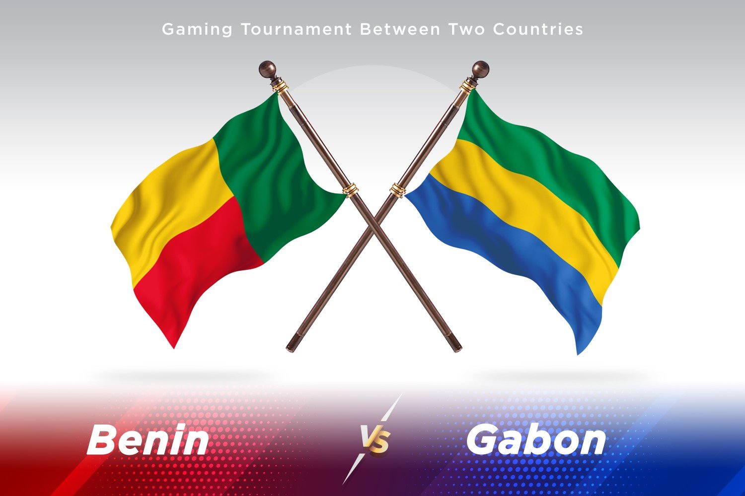 Benin versus Gabon Two Flags