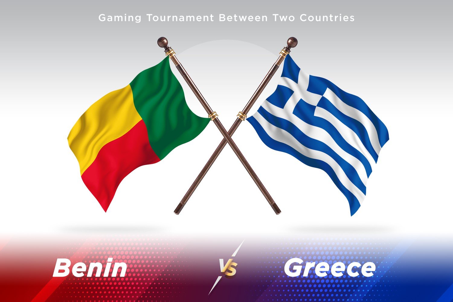 Benin versus Greece Two Flags