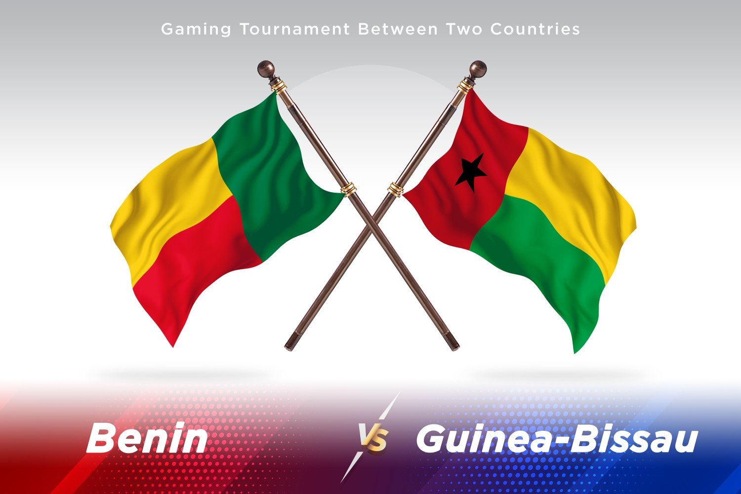 Benin versus Guinea-Bissau Two Flags