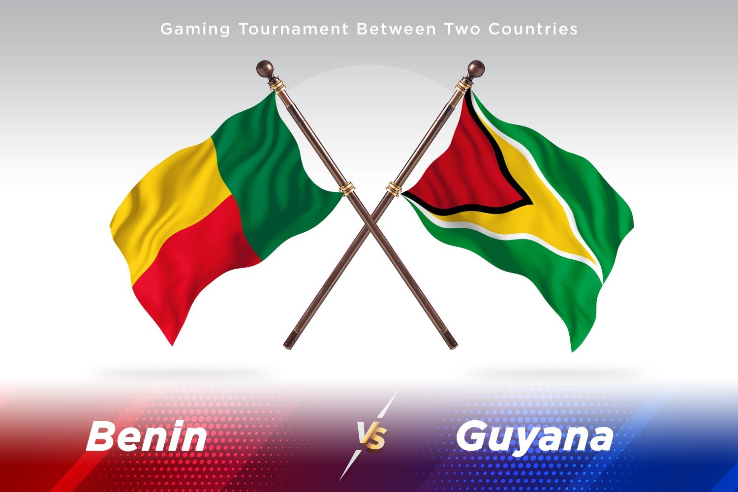 Benin versus Guyana Two Flags