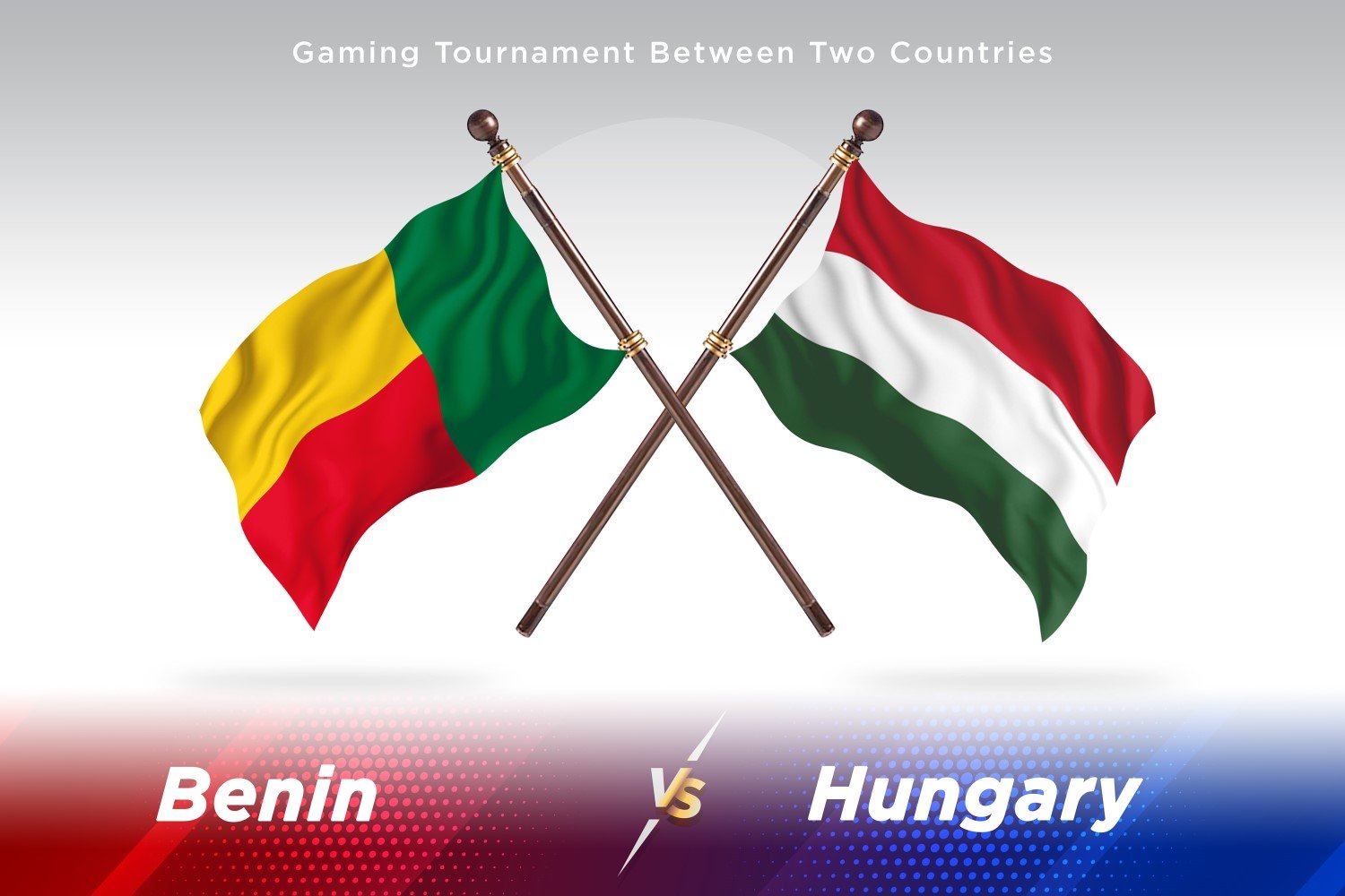 Benin versus Hungary Two Flags