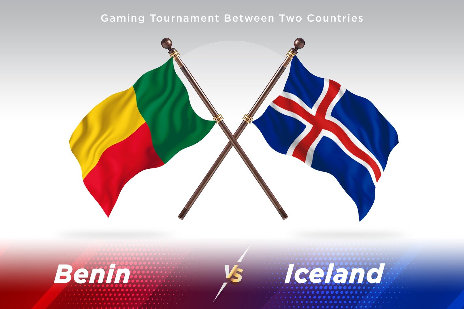 Benin versus Iceland Two Flags