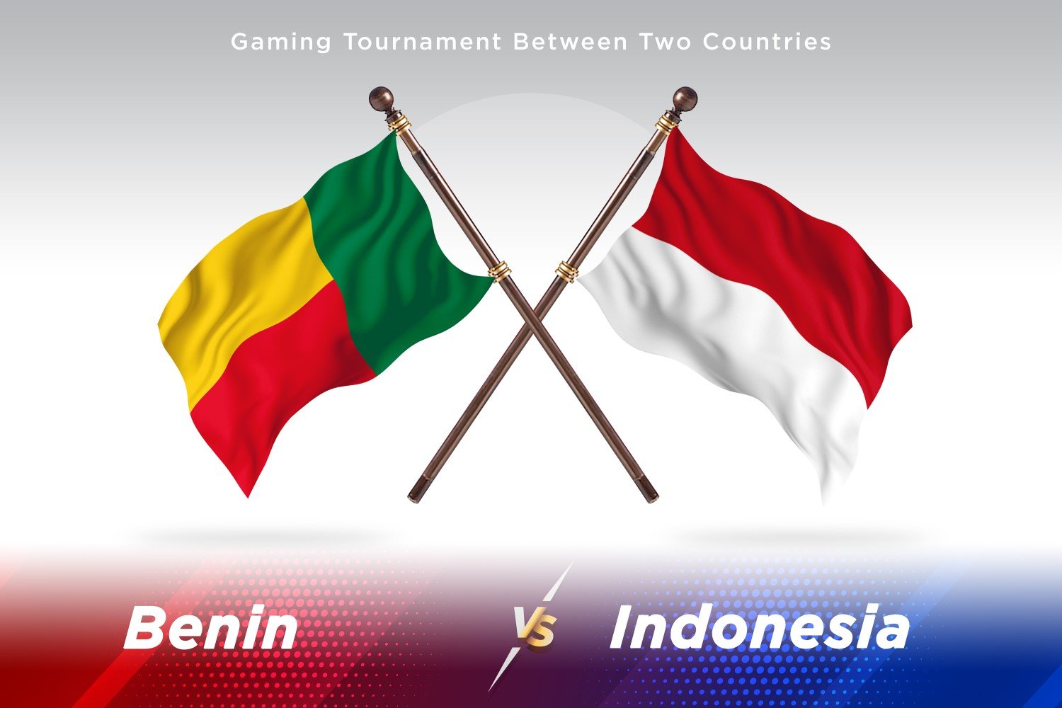 Benin versus Indonesia Two Flags