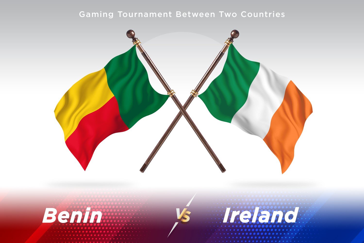 Benin versus Ireland Two Flags