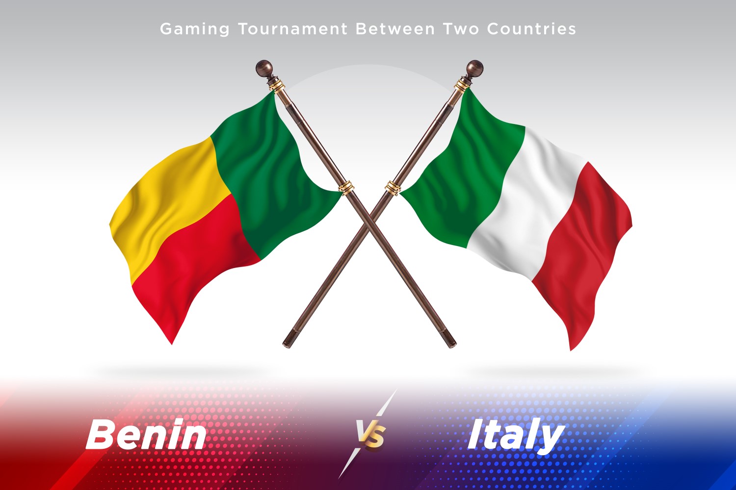 Benin versus Italy Two Flags