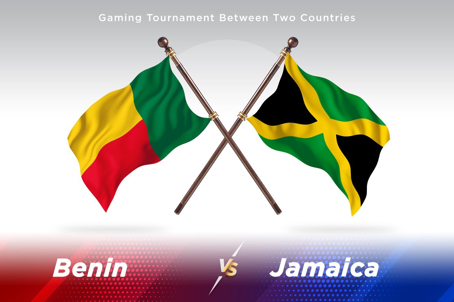 Benin versus Jamaica Two Flags