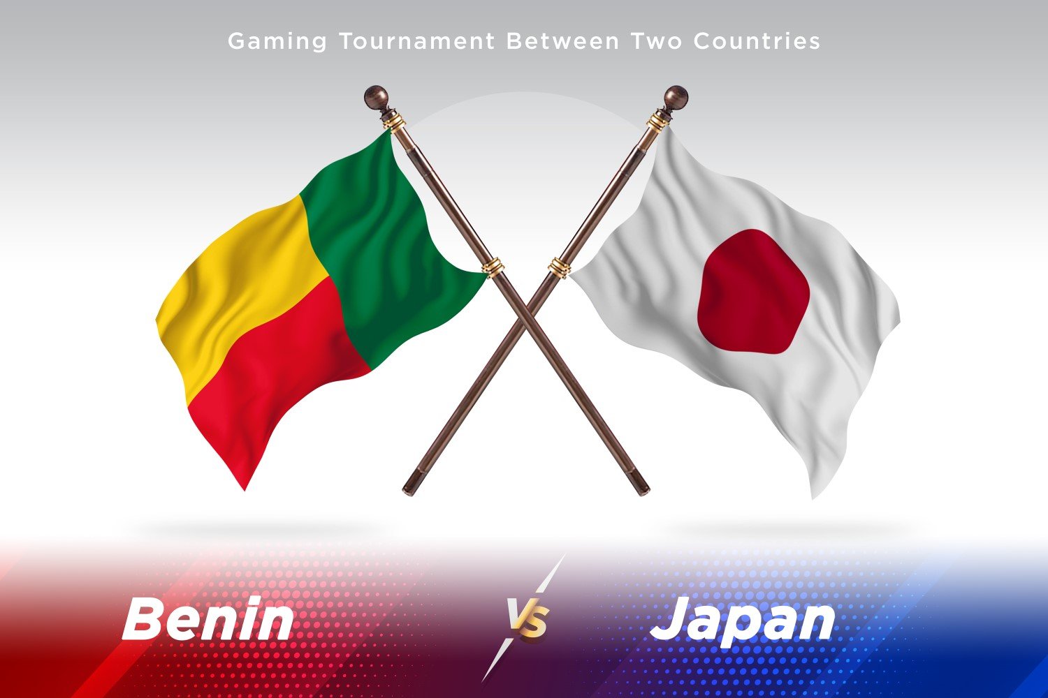 Benin versus japan Two Flags