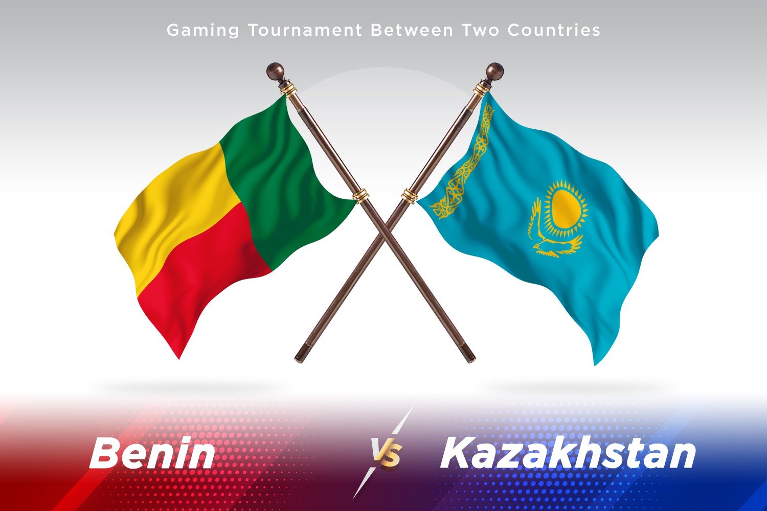 Benin versus Kazakhstan Two Flags