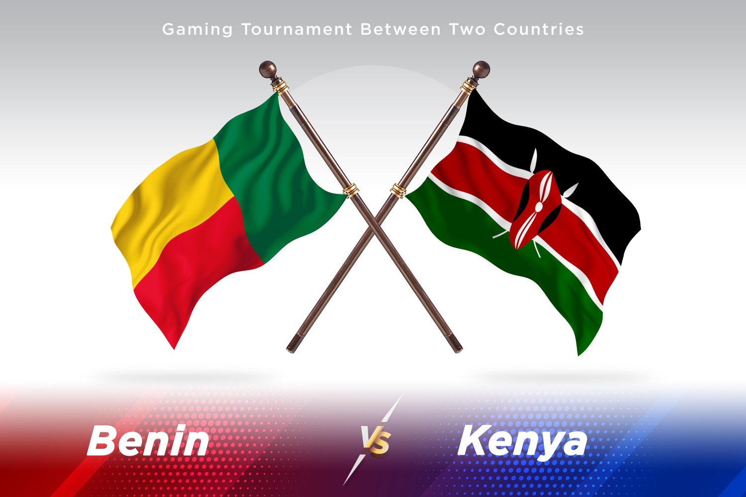 Benin versus Kenya Two Flags