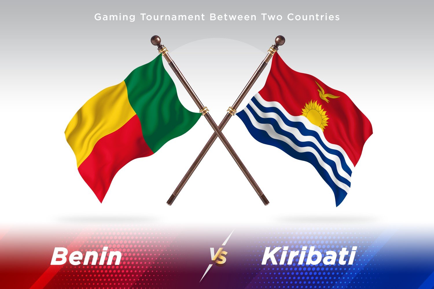 Benin versus Kiribati Two Flags