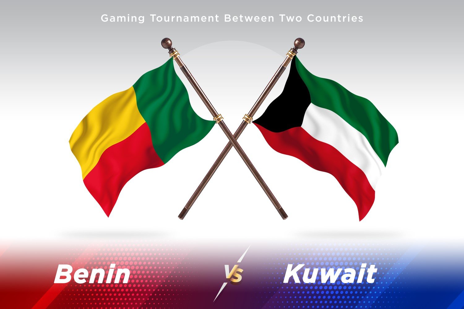 Benin versus Kuwait Two Flags