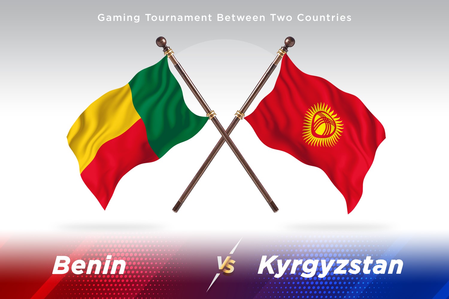 Benin versus Kyrgyzstan Two Flags