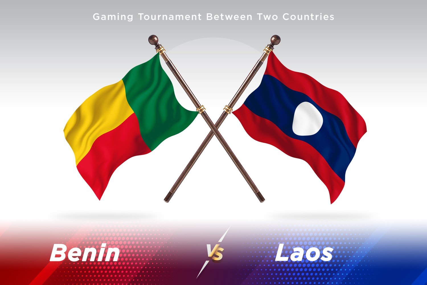 Benin versus Laos Two Flags