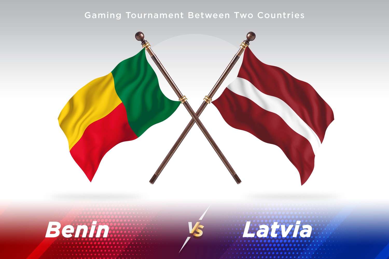 Benin versus Latvia Two Flags