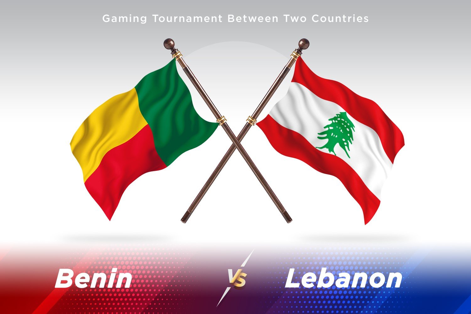 Benin versus Lebanon Two Flags