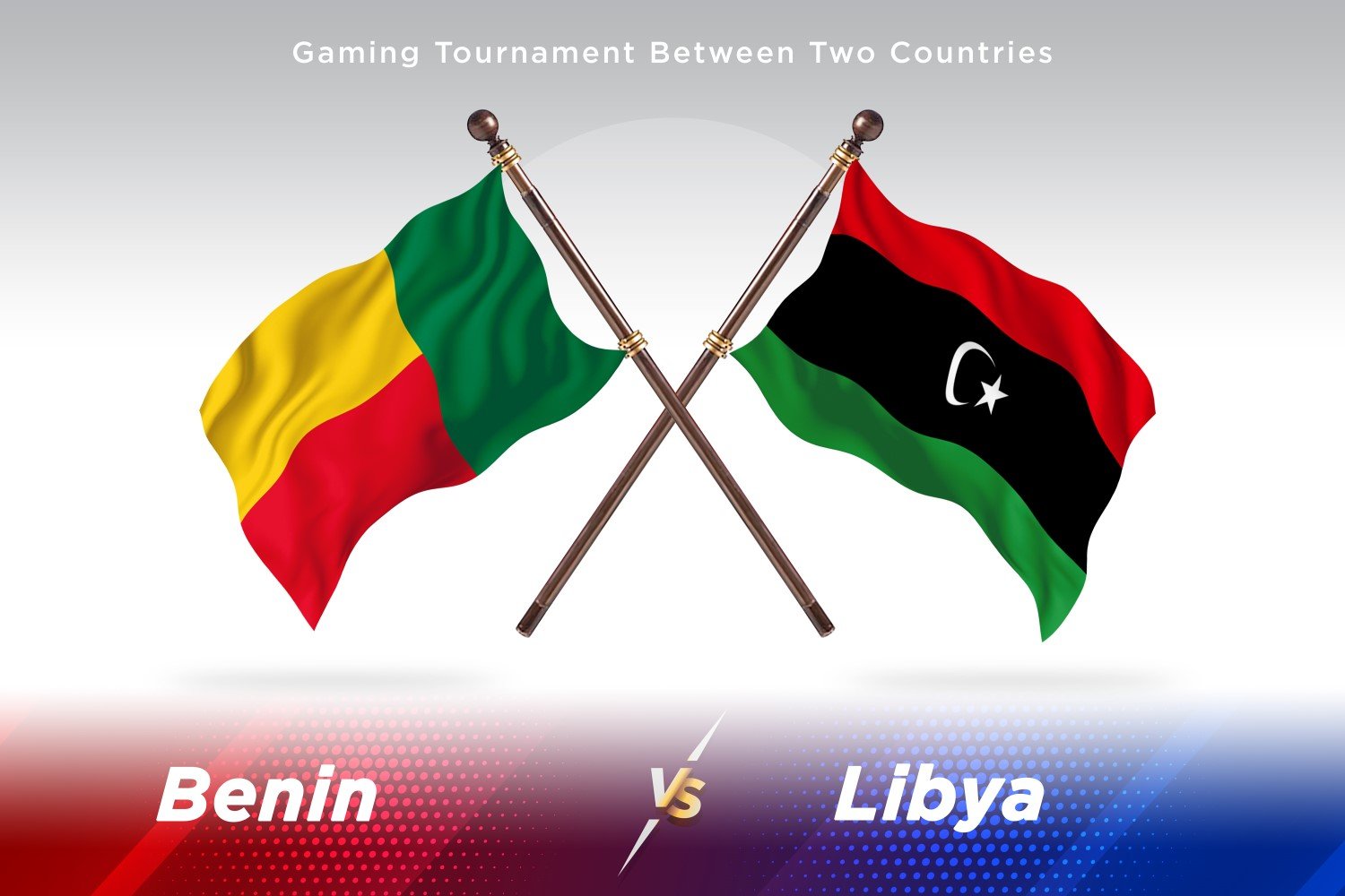 Benin versus Libya Two Flags