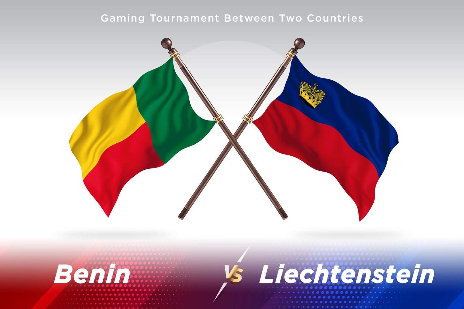 Benin versus Liechtenstein Two Flags