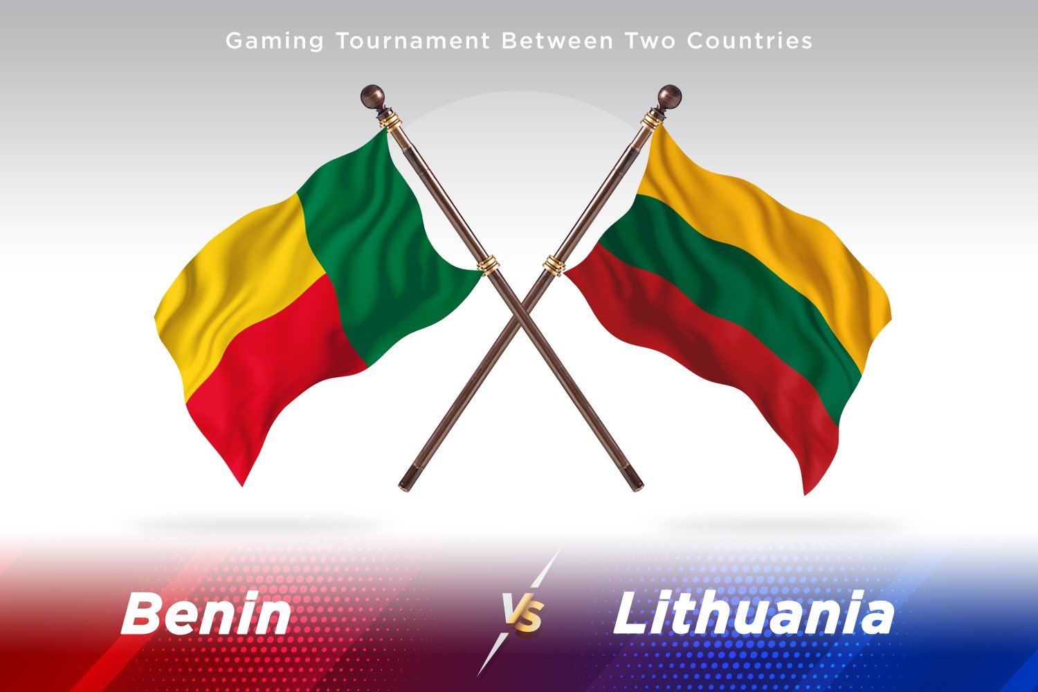 Benin versus Lithuania Two Flags