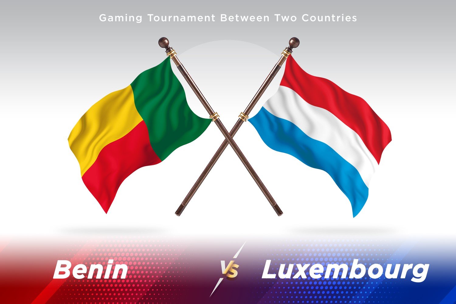 Benin versus Luxembourg Two Flags