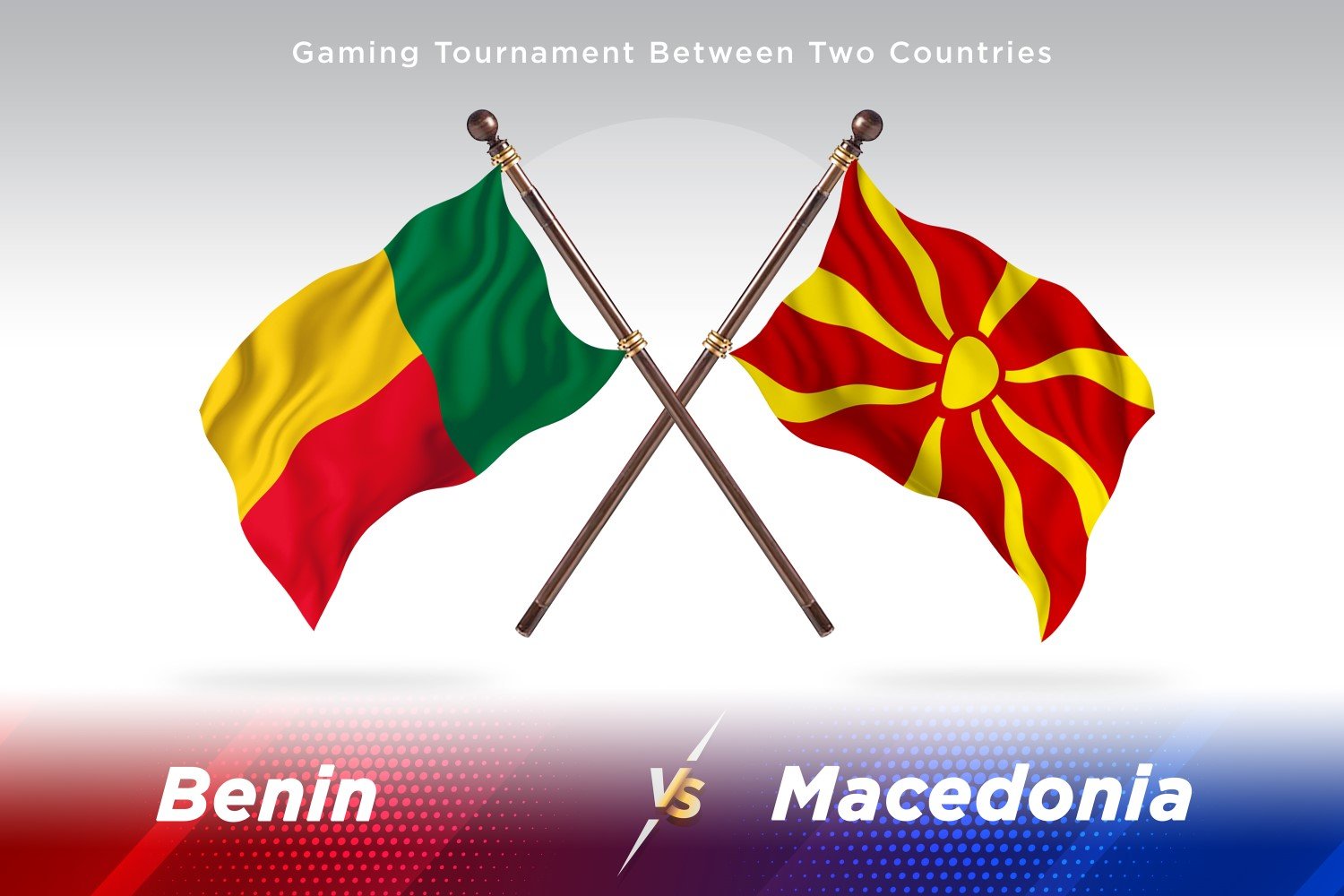 Benin versus Macedonia Two Flags